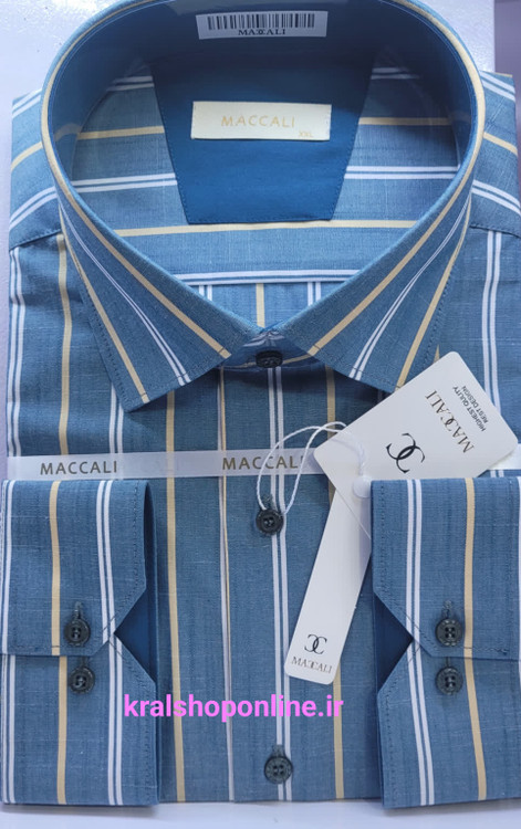 پیراهن مردانه طرحدار کلاسیک پارچه تایلندی نمای جلو