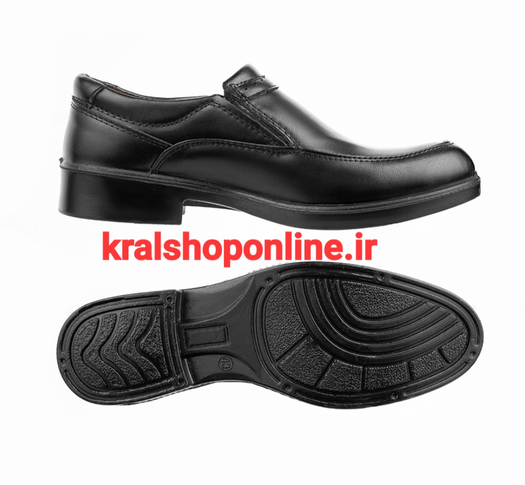 کفش مشکی بی بند چرم تبریز